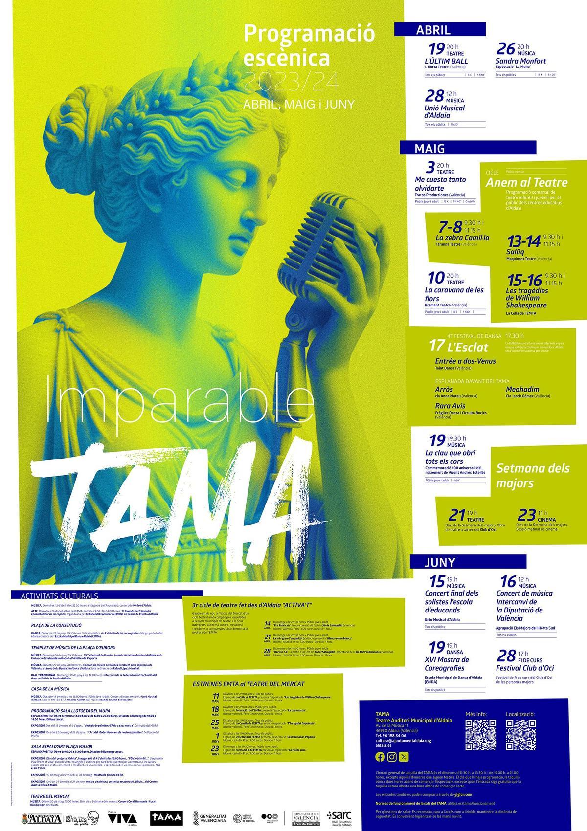 Carte con la programación del TAMA 2024 .