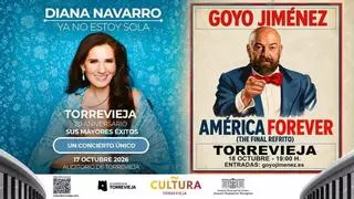 Diana Navarro, Goyo Jiménez y música sinfónica de la Casanovas Orquesta protagonizan la agenda cultural en Torrevieja