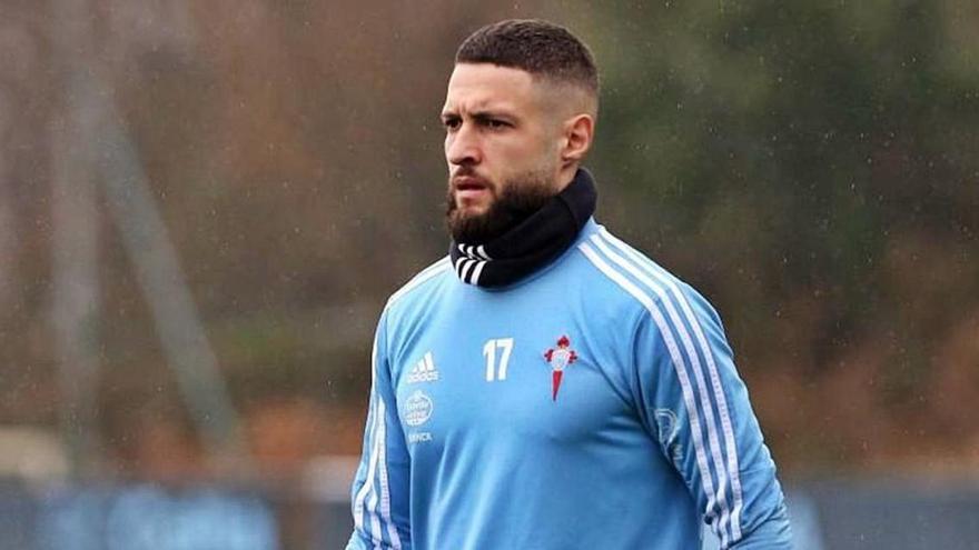 David Juncà, en un entrenament amb el Celta de Vigo aquesta temporada