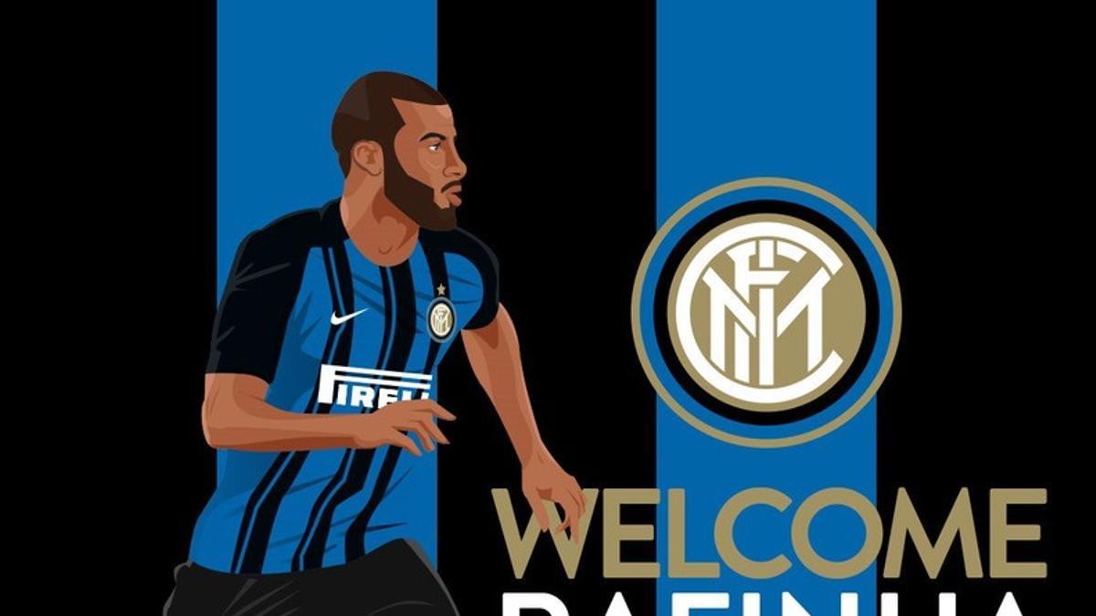 Una imagen promocional de Rafinha como nuevo jugador del Inter.