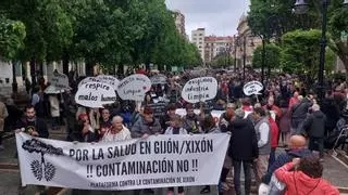 El movimiento vecinal recorre las calles al grito de "Queremos un Gijón sin contaminación"