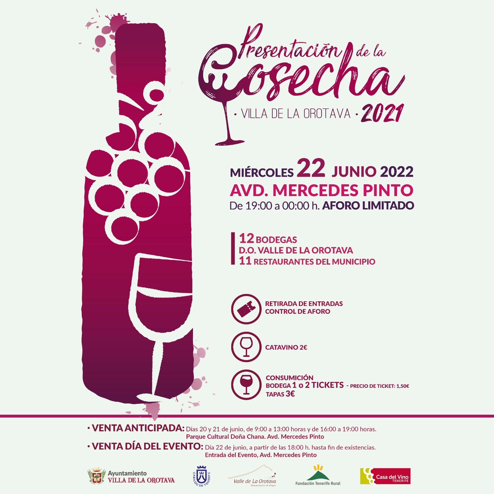 Cartel de la Presentación de la Cosecha de Vinos del Valle de La Orotava en 2022