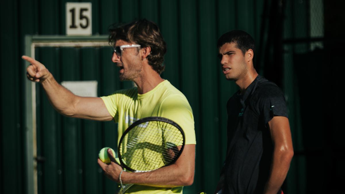 Ferrero y Alcaraz durante un entrenamiento