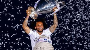 Marcelo celebra la Copa de Europa en Cibeles. 