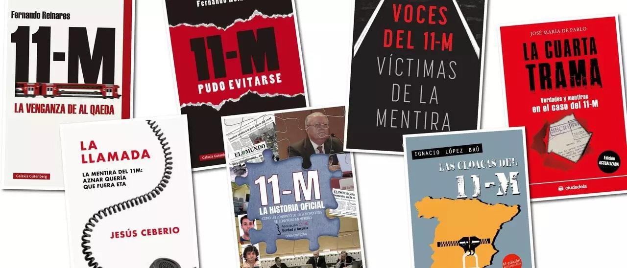 Combo de portadas de libros que hablan sobre el atentado del 11-M.