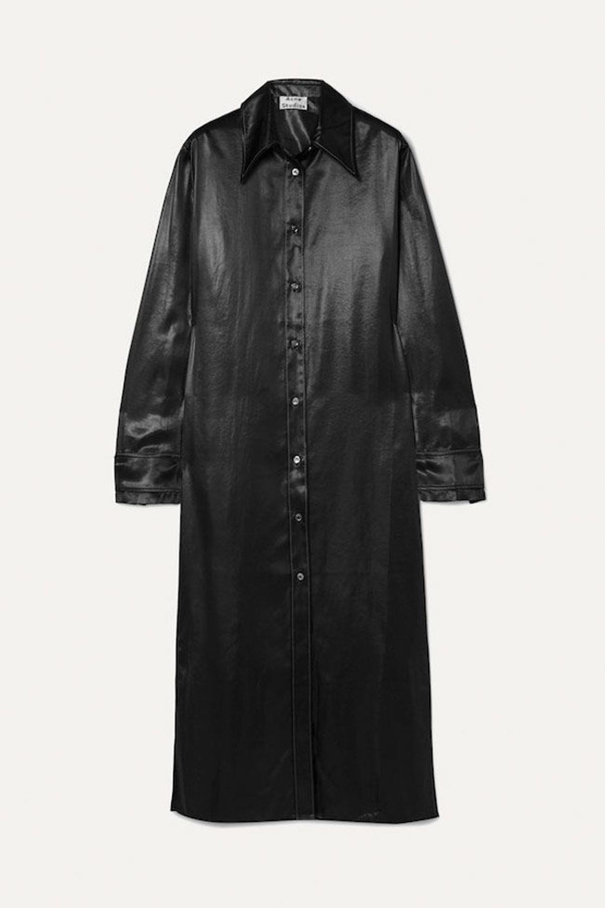Vestido satinado camisero, de Acne Studios