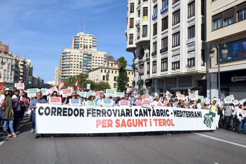 Marcha por el tren en Valencia