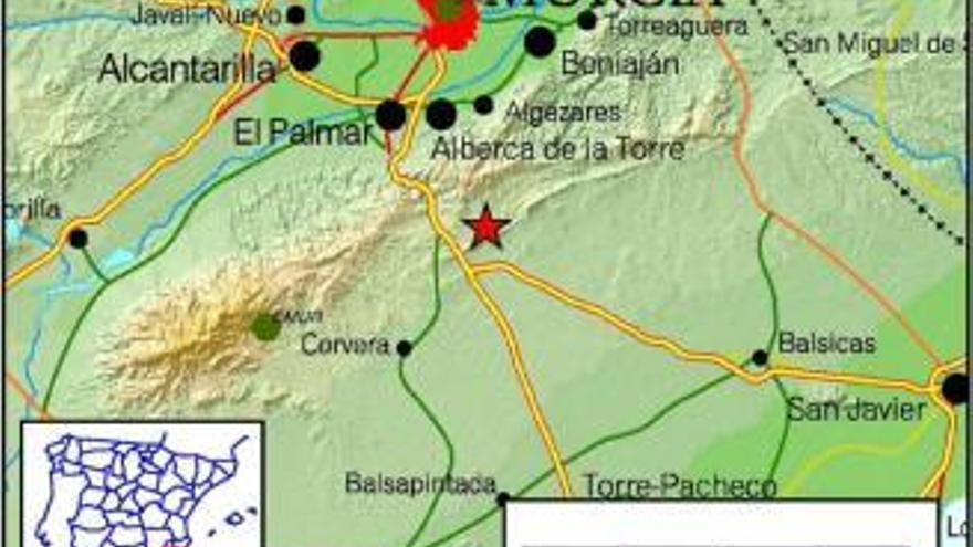 Un terremoto de 2,7 grados de magnitud sacude Murcia