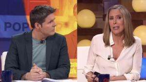 Momento en el que Marta Gómez Montero abandona Malas lenguas Noche tras acusar a Cintora de humillarla.