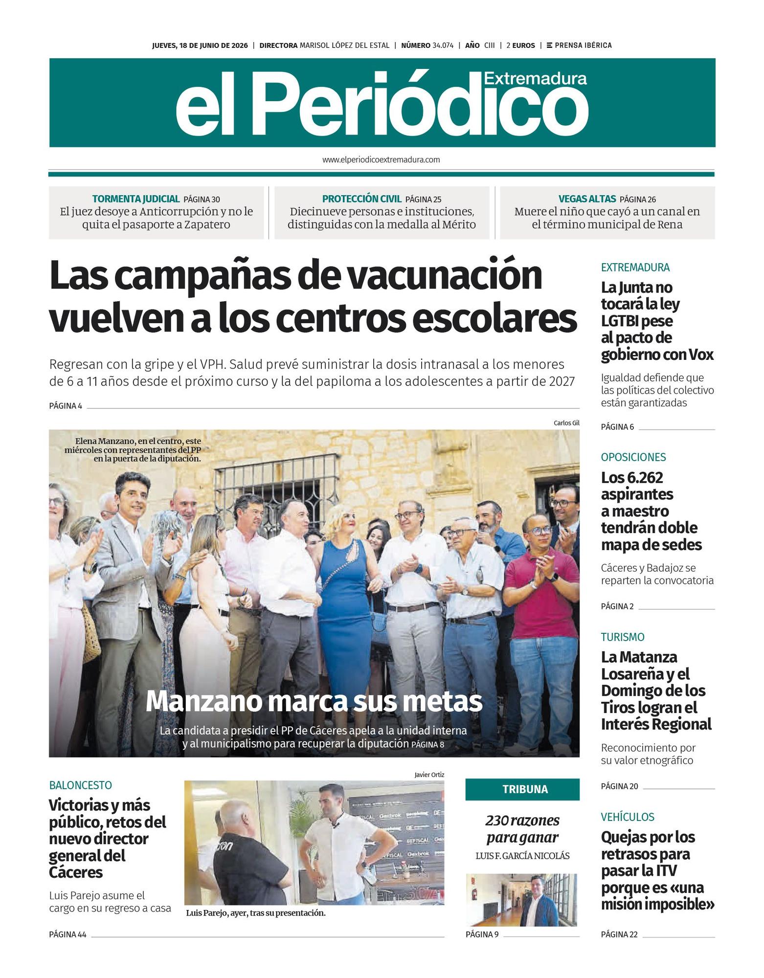 Consulta la portada correspondiente al día 18 de junio de 2026