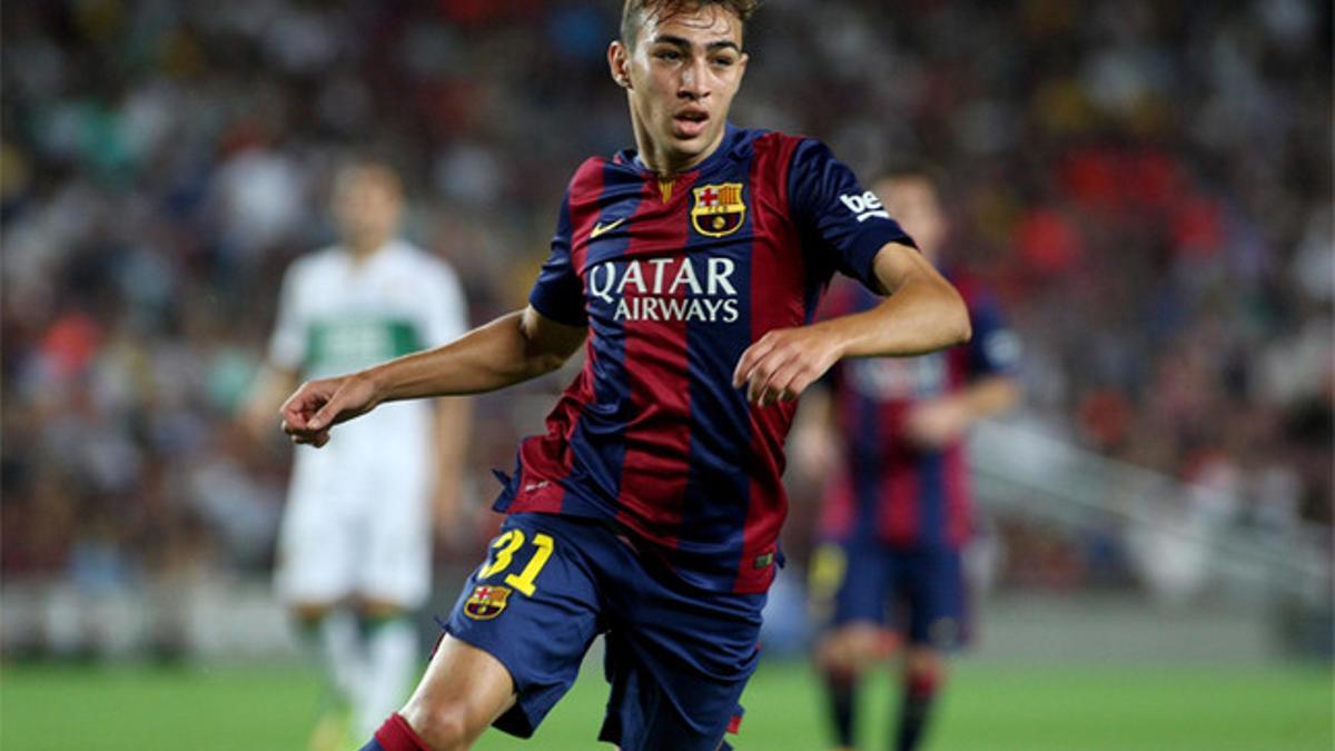 Munir El Haddadi con la camiseta del FC Barcelona