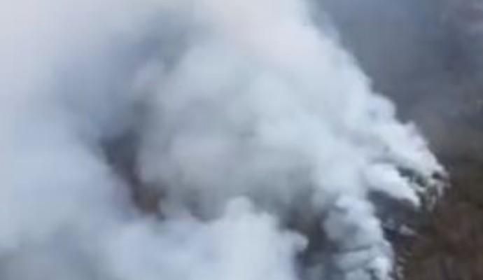 Incendio forestal declarado en el  Paisaje Lunar (cumbres de Granadilla)