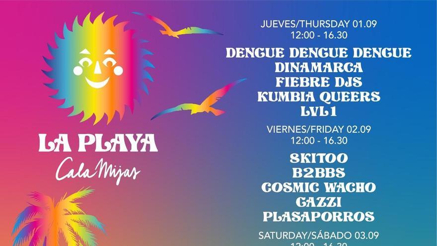 Cartel  La Playa, dentro del festival Cala Mijas