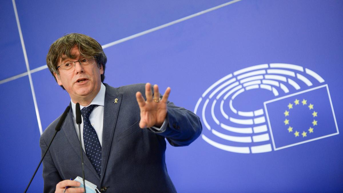 Puigdemont, el pasado 24 de febrero, en el Parlamento Europeo