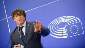 Puigdemont, el pasado 24 de febrero, en el Parlamento Europeo.