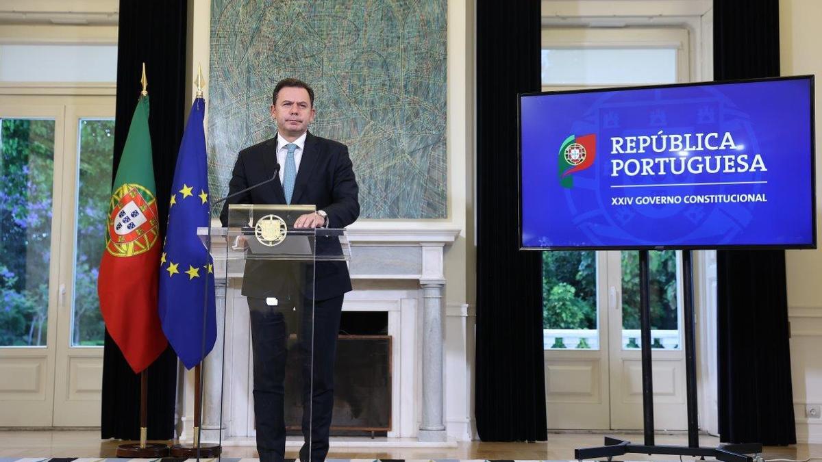 El presidente del Gobierno, Luís Montenegro, ayer en el Palacio de Sao Bento en Lisboa