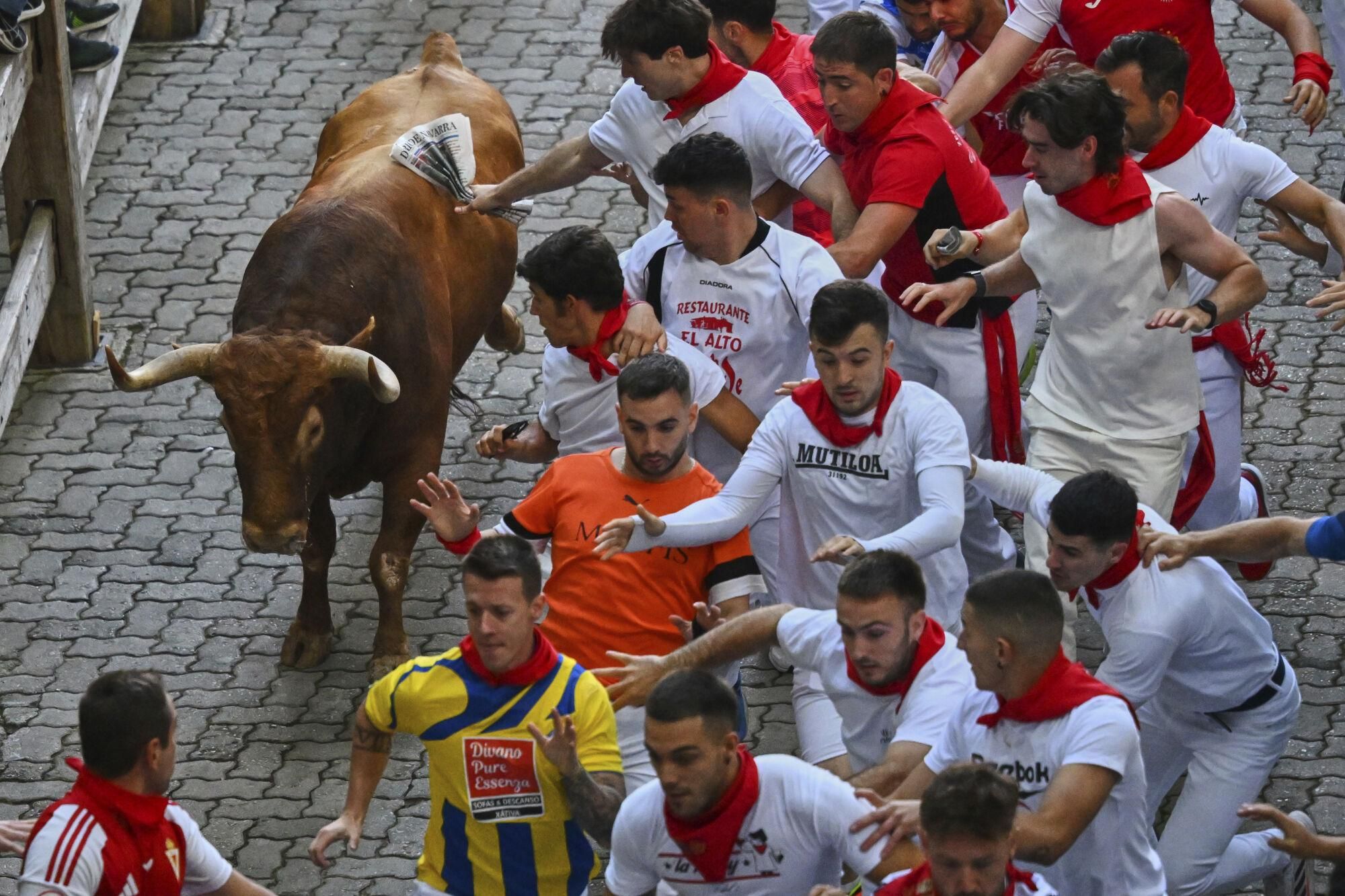 El quinto encierro de los Sanfermines 2025, en imágenes.