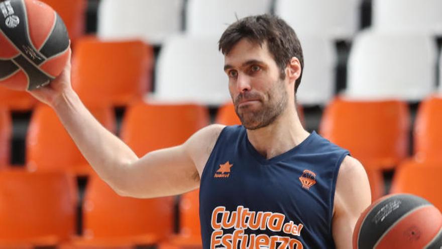 San Emeterio, en un entrenamiento.