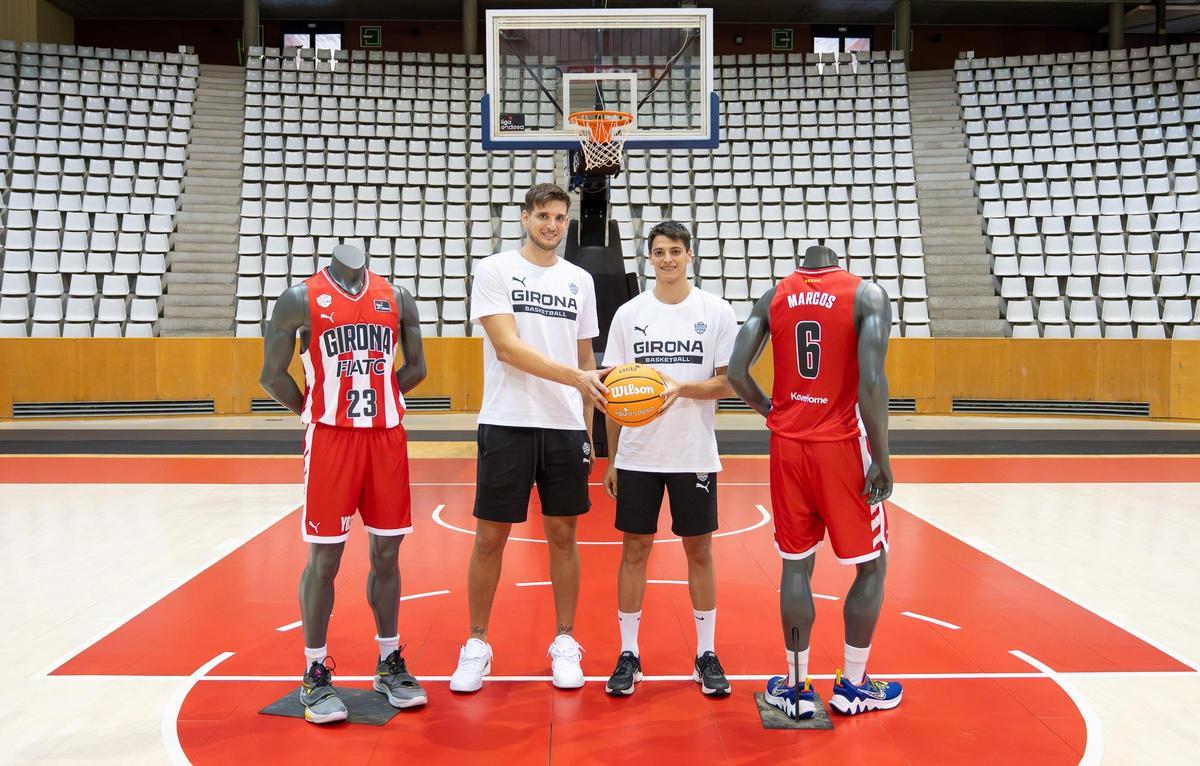 Sergi Martínez y Juani Marcos presentaron la nueva camiseta del Bàsquet Girona