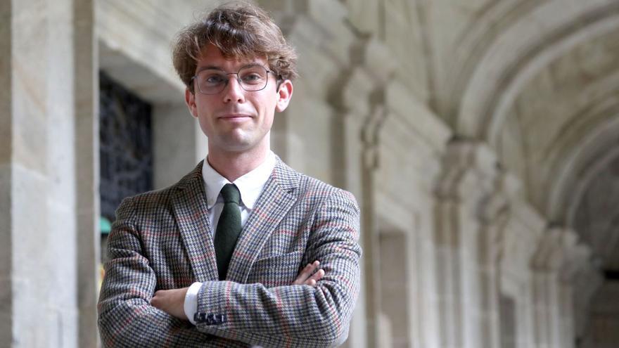 El doctorando Abel Lorenzo en la Facultad de Historia de la Universidade de Santiago/xoán álvarez