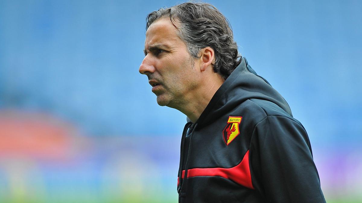 El entrenador extremeño, durante su etapa en el Watford.