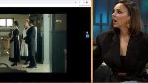 Chenoa viendo La Promesa durante su visita a La revuelta