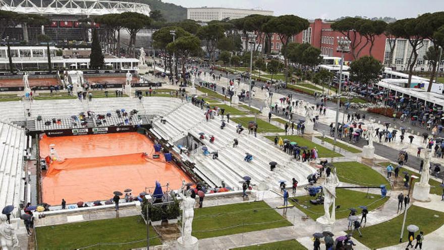 La lluvia anuló la jornada del miércoles del Masters 1000 de Roma