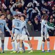 Los jugadores del Celta celebran un gol en Balaídos