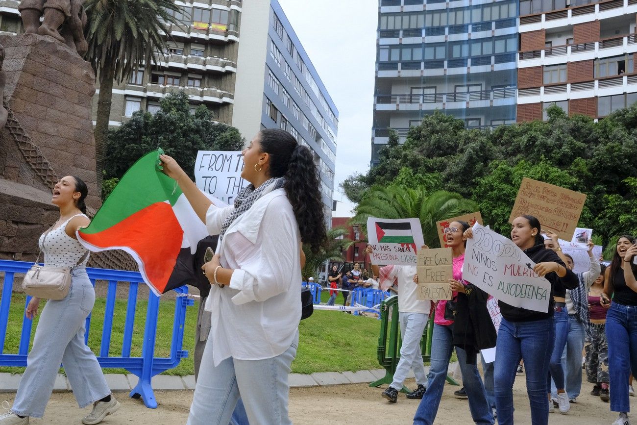 Concentración pro Palestina Plaza de España en Las Palmas de Gran Canaria