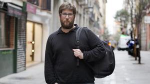 Miguel Urbán, líder anticapitalista en el barrio de Lavapiés, en Madrid.