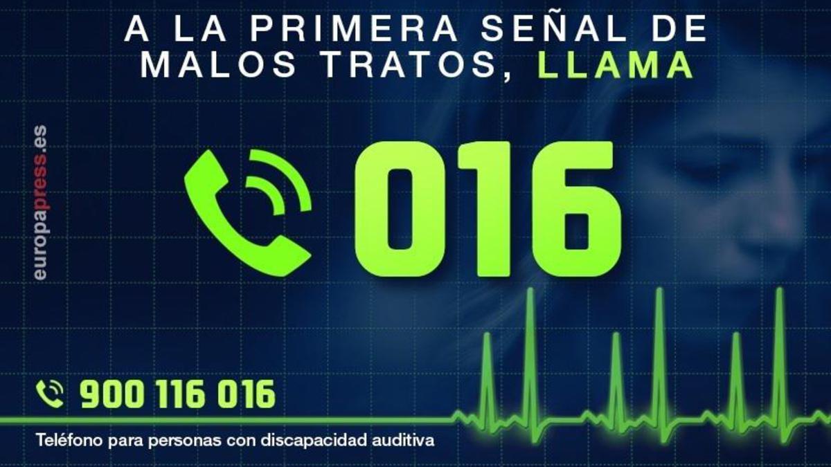 016, el teléfono contra la violencia machista.