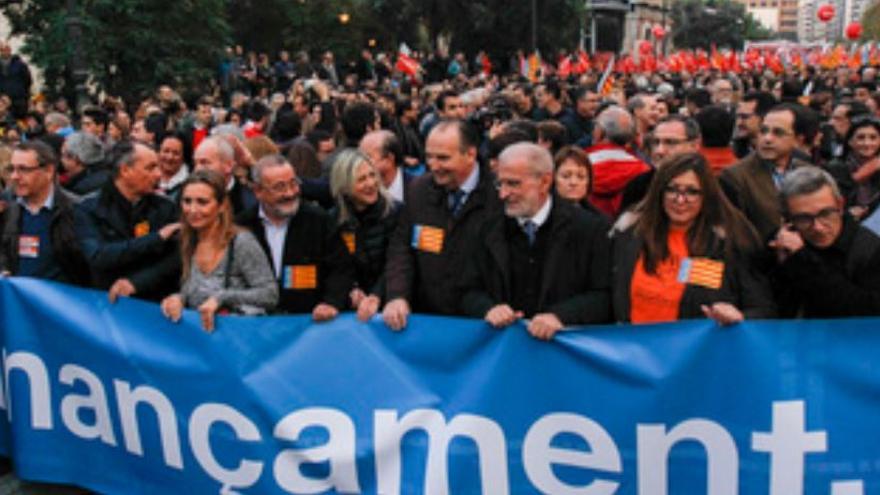 Manifestación en València en noviembre de 2017 para reclamar la financiación justa.