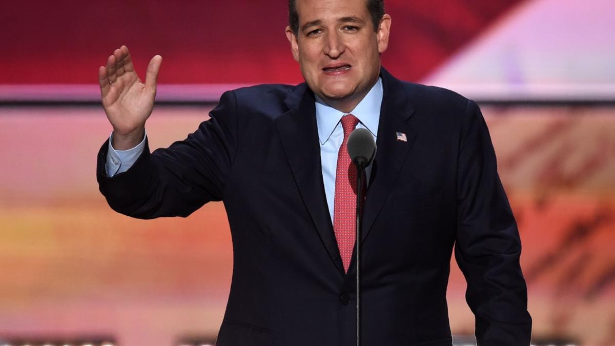 Ted Cruz, durante su polémica intervención en la convención republicana, el miércoles en Cleveland.