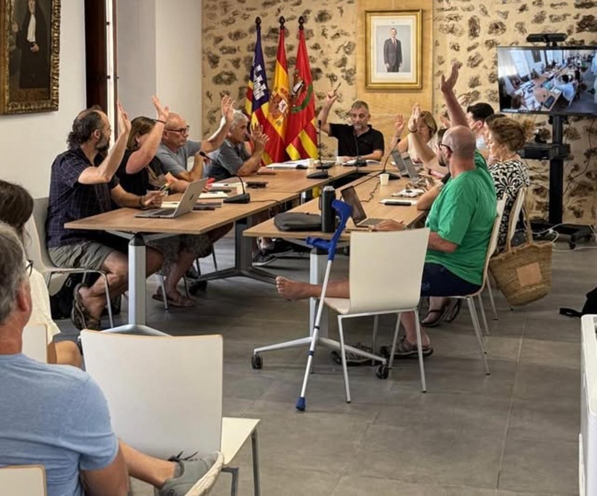 Imagen de un pleno celebrado en el Ayuntamiento de Sencelles.