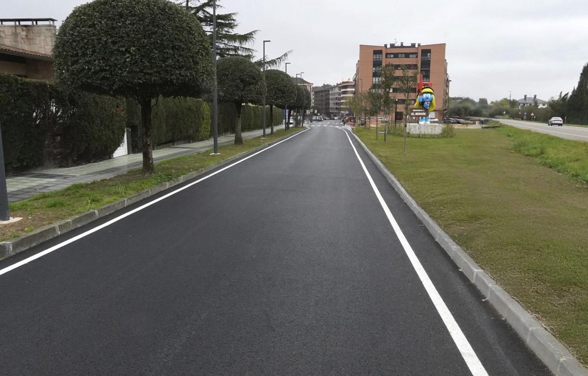 Avenida de Oviedo, en El Berrón, obra finalizada en enero de 2026.