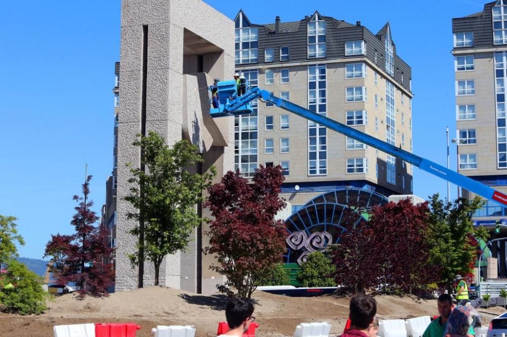 Así luce la Plaza de América de Vigo a unos días de finalizar su humanización