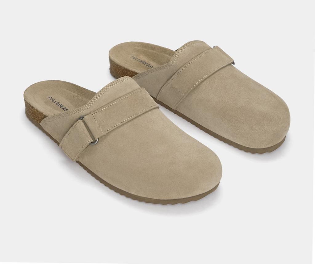 Zuecos serraje de Pull&Bear