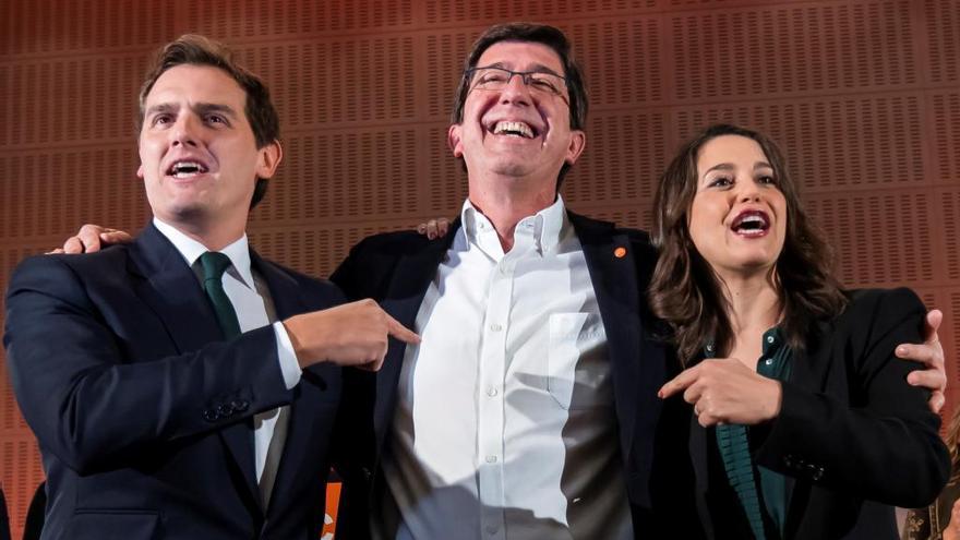 Juan Marín, amb Albert Rivera i Inés Arrimadas