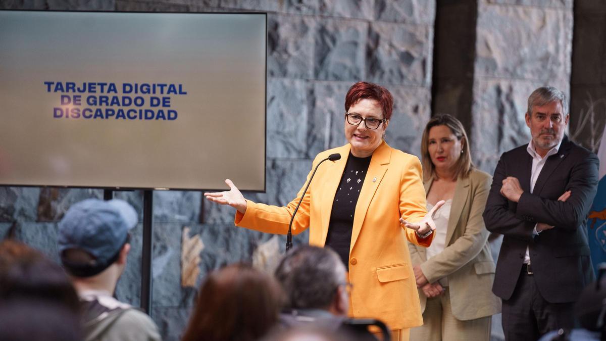 Candelaria Delgado en un acto celebrado en Presidencia del Gobierno.