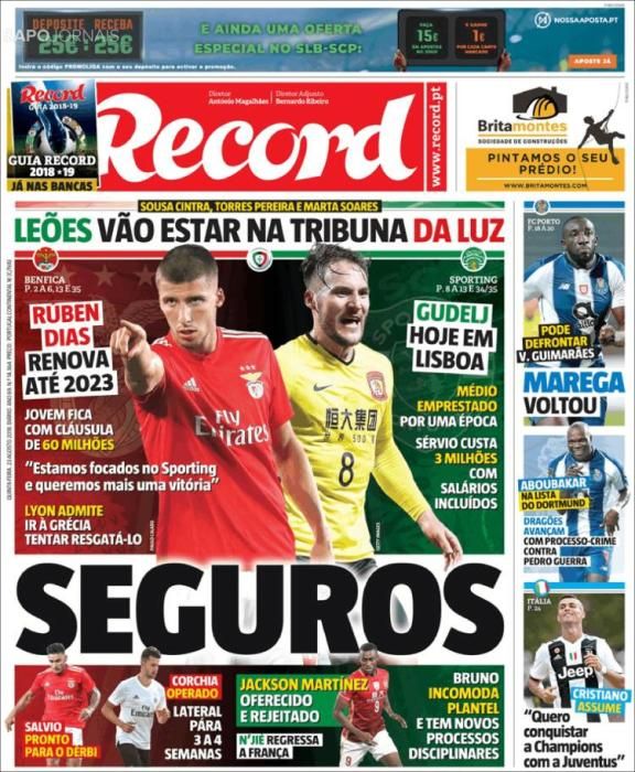 Portadas deportivas jueves 23 de agosto de 2018