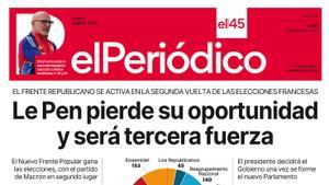 La portada de EL PERIÓDICO del 8 de julio de 2024