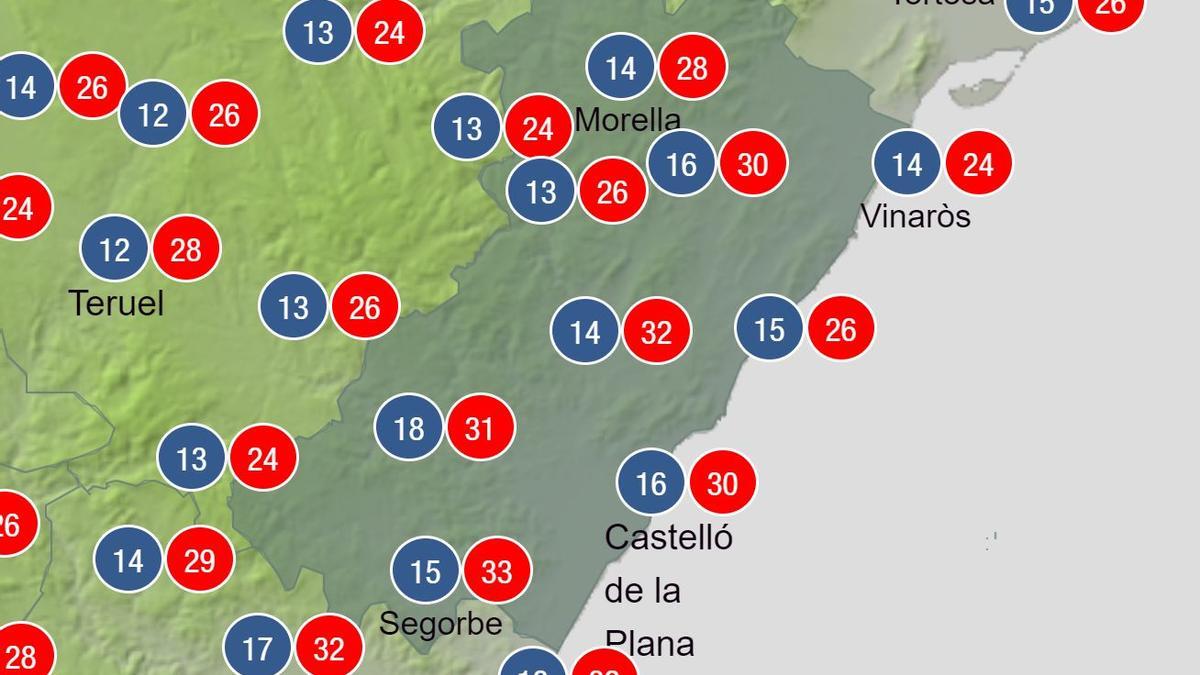 Imagen de Aemet con el clima que se espera este domingo en la provincia.