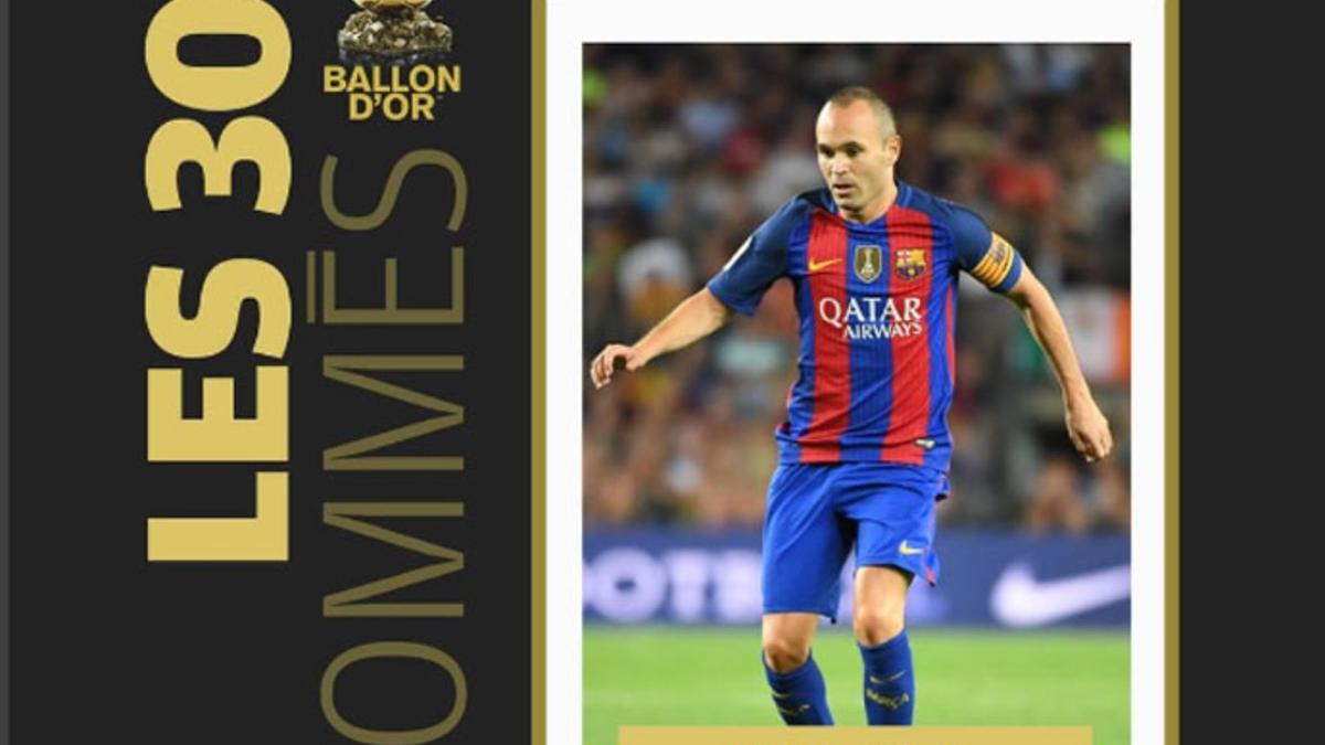 Iniesta, entre los nominados al Balón de Oro