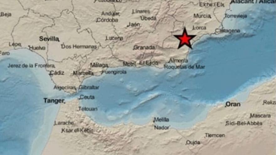 El Instituto Geográfico Nacional situaba el epicentro del terremoto en el límite con la Región de Murcia.