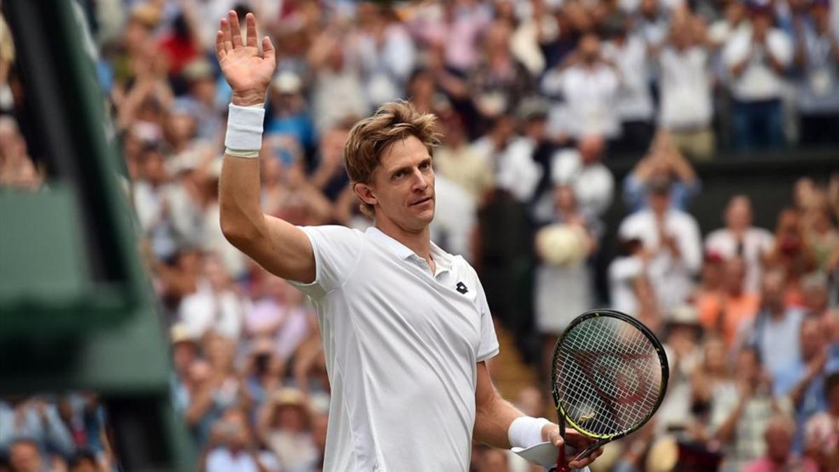 Anderson, celebrando su trabajada victoria ante Isner