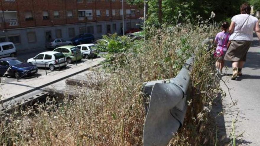 Los matorrales ya invaden distintos solares situados en el casco urbano de Alcoy, como se puede apreciar en esta imagen captada junto a la calle Escultor Peresejo.