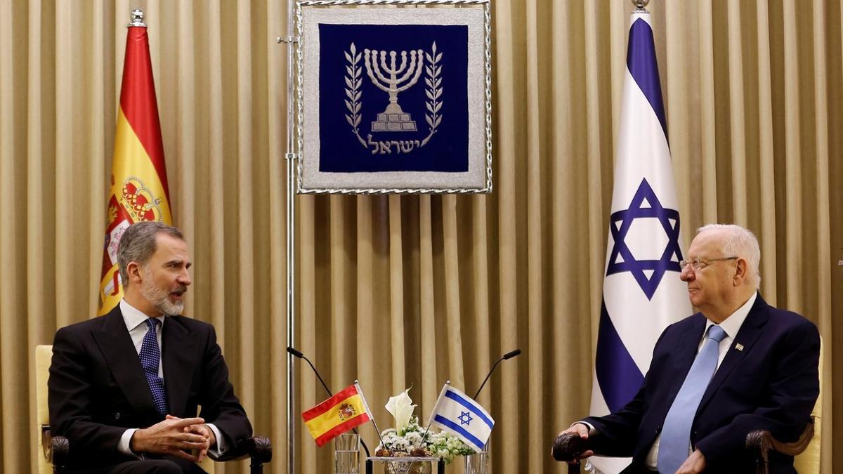 Felipe VI junto a Reuven Rivlin, presidente de Israel