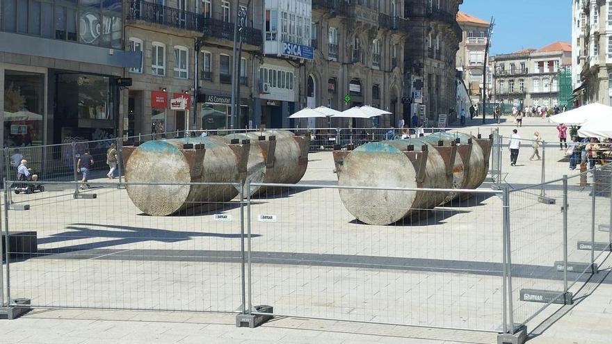 La gran batea &#039;fondea&#039; en la Porta do Sol de Vigo: &quot;¡Qué faena(r)!&quot;