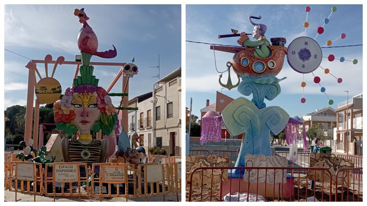 Las dos comisiones de Almenara ya han plantado sus monumentos falleros.