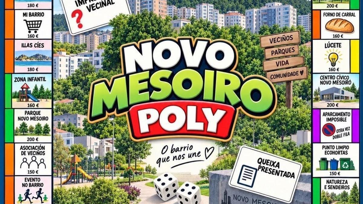 El Novo Mesoiro Poly, la versión del Monopoly inspirada en este barrio de A Coruña.